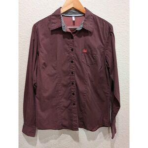 Cinch Womens Long Sleeve Button Up L Ranch Western Workwear Cowgirl Cotton